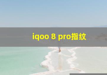 iqoo 8 pro指纹